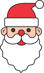 Santa claus christmas flat line icon