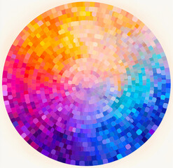 Colorful abstract round shaped mosaic. Generative AI 