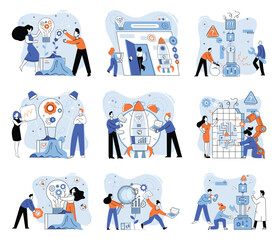 Team solving problems Support of help to solve problem, manager mentorship or coaching to help team success Building system together Team work problem solution Leadership to guide employee to achieve