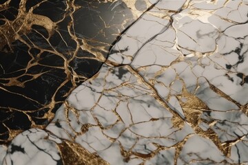 Marble background with golden cracks ai generated