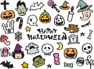 秋の可愛いハロウィンイラスト素材集
