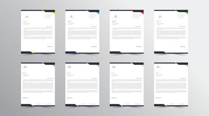 Letterhead Design Template. set Abstract Letterhead Design, Modern Business Letterhead Design Template