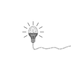 Creative idea light bulb isolated on transparent background