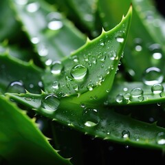 Close up of a bunch of aloe vera plants macro