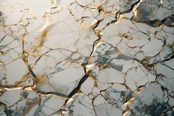 Marble background with golden cracks