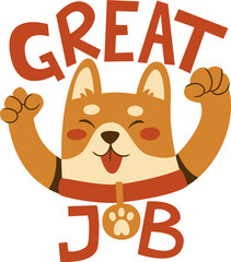 Great job dog sticker