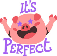 Perfect greeting pig sticker