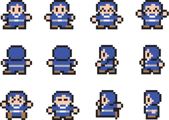 現代RPG風ドット絵　サラリーマンのモーションセット