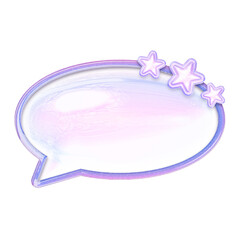 Bubble text message Y2K element with pastel hologram holographic chrome 3d effect