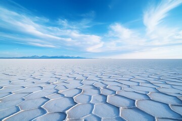 Obraz premium Geometric Pattern Of Salt Flats In A Desert, Generative AI