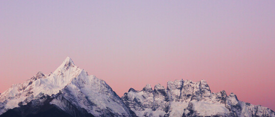 pink sky on Shangri-La Mt.