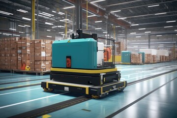 automated guided vehicle agv transporting goods