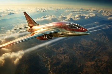 sonic boom from high-speed aerospace travel - obrazy, fototapety, plakaty
