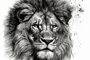 Lion portrait, Tattoo Sketches, 