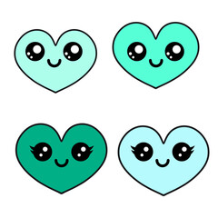 set of funny cartoon hearts/ Heart Emojis