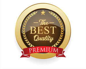 Premium quality golden design badge vector collection