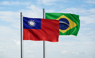 Brazil and Taiwan flag