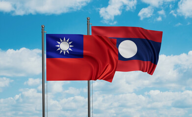 Laos and Taiwan flag