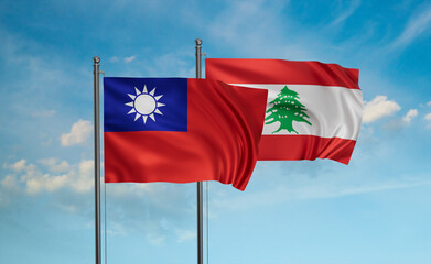 Lebanon and Taiwan flag