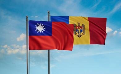 Moldova and Taiwan flag