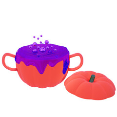 3d Cute Halloween decoration poison clip art illustration on transparent background