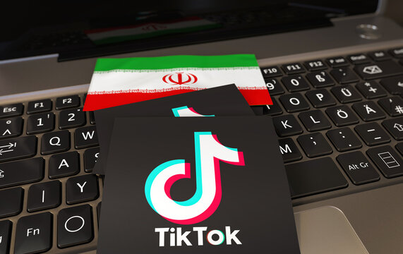 Iran, Iranian, Islamic Republic of Iran, tiktok logo, social media image - social media visual design - (3D Rendering)