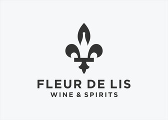 fleur de lis with bottle logo design vector silhouette illustration © fan dana