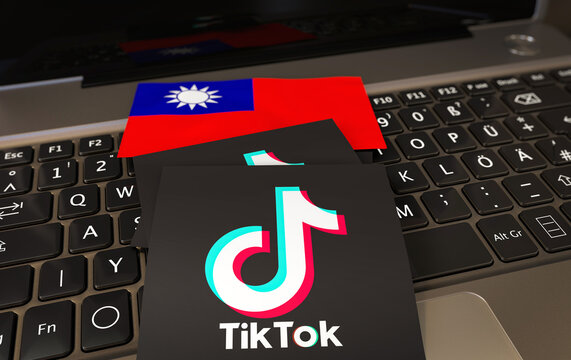 Taiwan, Republic of China, tiktok logo, social media image - social media visual design - (3D Rendering)
