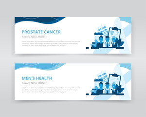Fototapeta na wymiar Men's health awareness or prostate cancer awareness month web banner or header template