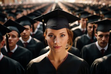 Obraz premium Graduation Ceremony With Graduates, Generative AI