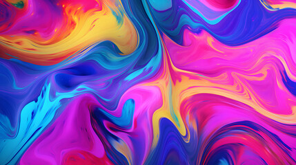 Obraz premium A psychedelic style with rainbow colors patterns, colorful liquid background