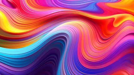 Foto op Aluminium A psychedelic style with rainbow colors patterns, colorful liquid background © Ployker