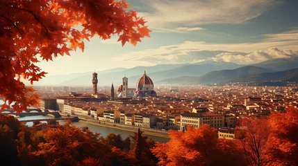 Foto auf Acrylglas Florenz Golden September in Italy autumn