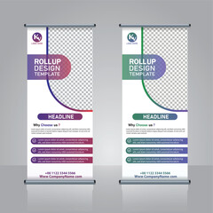 Obraz premium Modern Roll up banner standee design template