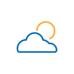 Sunny cloud icon design line illustration isolated