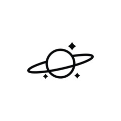 Saturn planet icon design line illustration isolated © haris