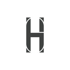 Initial alphabet letter H font icon