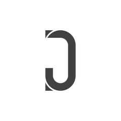 Initial alphabet letter J font icon