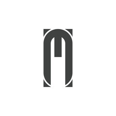 Initial alphabet letter M font icon