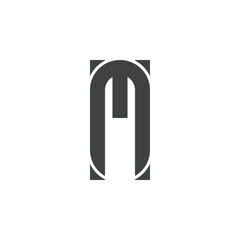 Initial alphabet letter M font icon