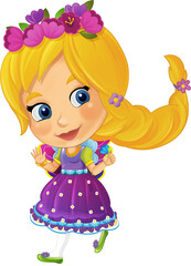 cartoon fairy tale character ef princess isolated illustration for children