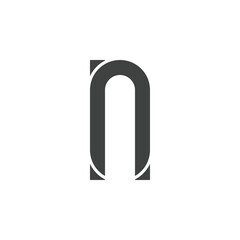 Initial alphabet letter N font icon