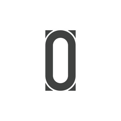 Initial alphabet letter O font icon