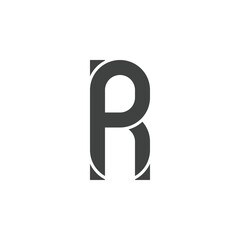 Initial alphabet letter R font icon