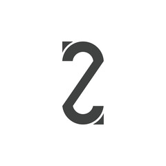 Initial alphabet letter Z font icon