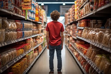 Shopper Browsing Through The Canned Goods, Generative AI 