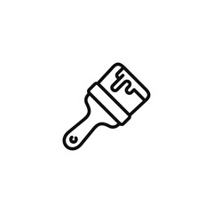 Paint brush line icon isolated on white background