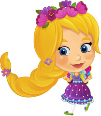 Obraz na płótnie Canvas cartoon fairy tale character ef princess isolated illustration for children