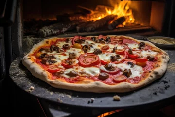Foto op Plexiglas baking homemade pizza in a hot oven © Alfazet Chronicles