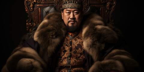 Kublai Khan, khagan of the Mongol Empire. Generative AI